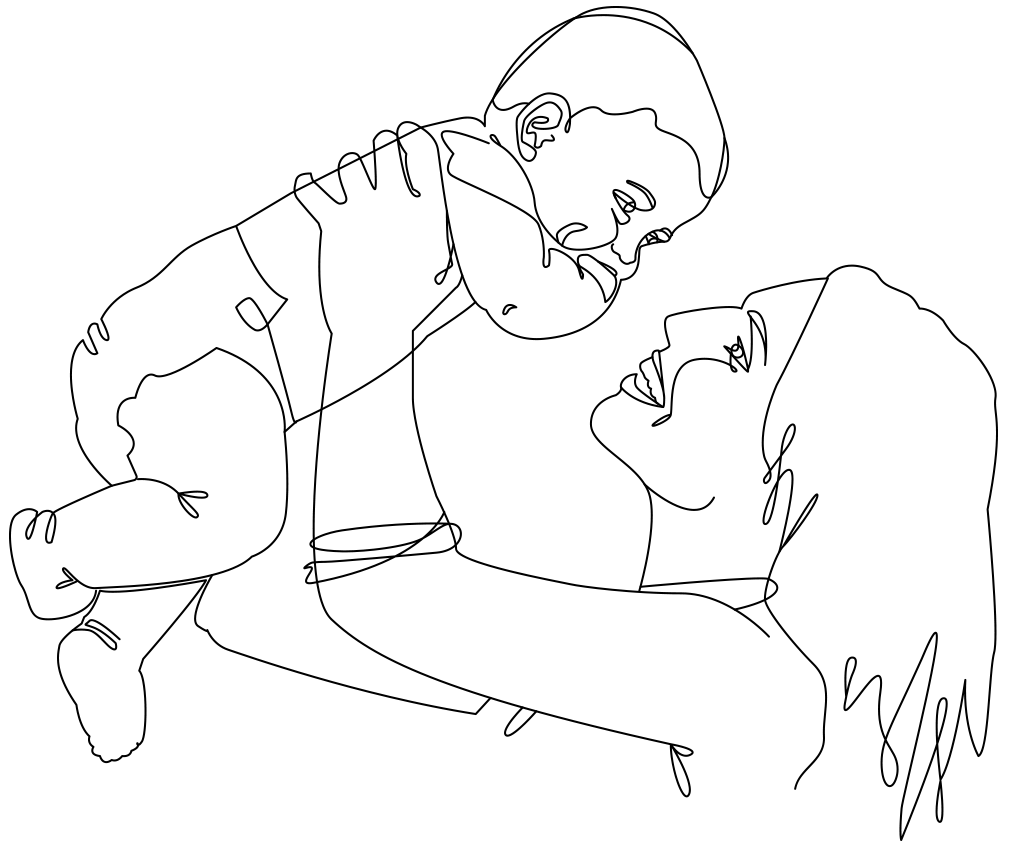 Mother and child drawing